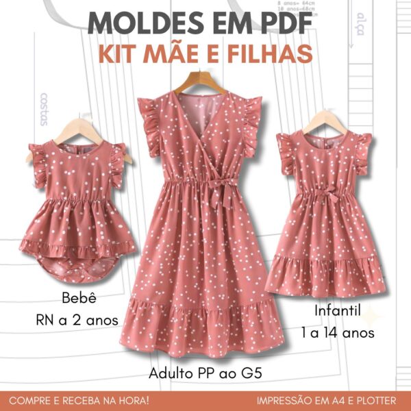 KIT DE MOLDES EM PDF MÃE E FILHAS