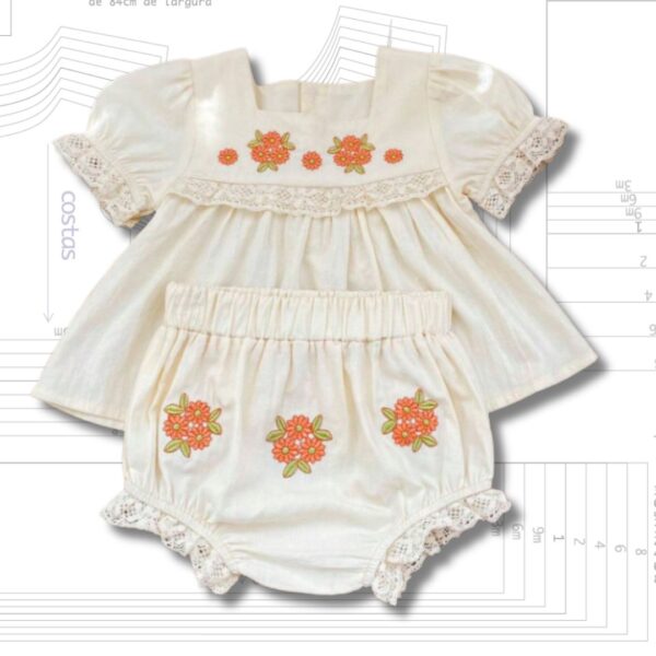 MOLDE EM PDF - CONJUNTO BATA COM TAPA FRALDA BABY - (RN A 4 ANOS)