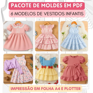 MOLDE EM PDF - COMBO DE VESTIDOS 6 MODELOS