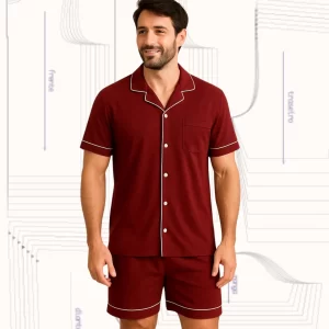 MOLDE EM PDF - PIJAMA AMERICANO MASCULINO ( PP AO G5)