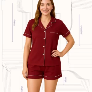 MOLDE EM PDF - PIJAMA AMERICANO FEMININO (PP AO G5)