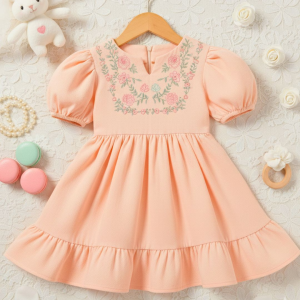 MOLDE EM PDF - VESTIDO INFANTIL REF 2075 ( 3 meses a 8 anos)