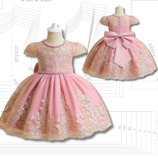 MOLDE EM PDF - VESTIDO INFANTIL REF 2663 (1 a 14 ANOS)