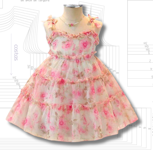 MOLDE EM PDF - VESTIDO INFANTIL REF 2661 (1 a 14 ANOS)