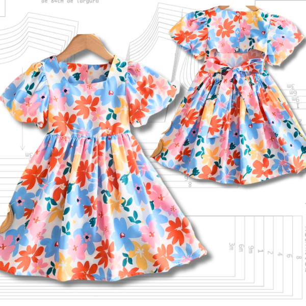 MOLDE EM PDF - VESTIDO INFANTIL REF 2662 (1 a 14 ANOS)