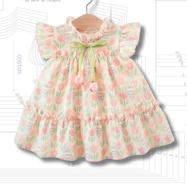 MOLDE EM PDF - VESTIDO INFANTIL REF 2664 (1 a 14 ANOS)