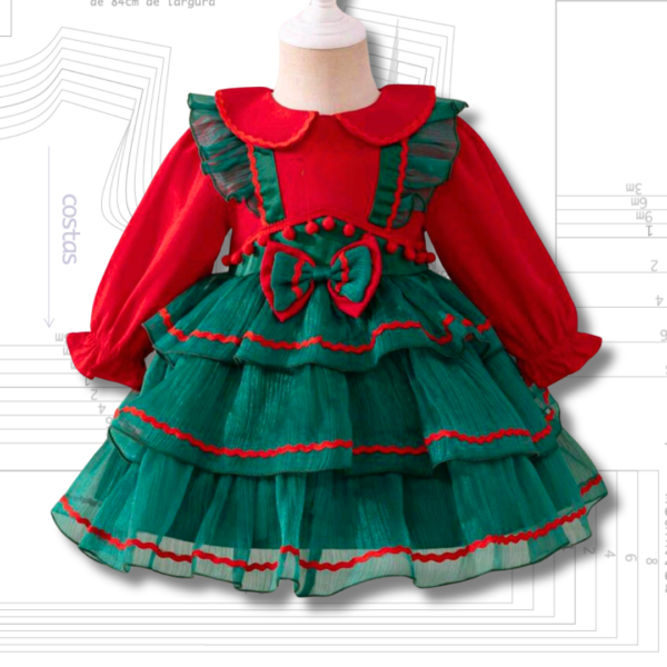 MOLDE EM PDF - VESTIDO INFANTIL REF 2667 (1 a 14 ANOS)