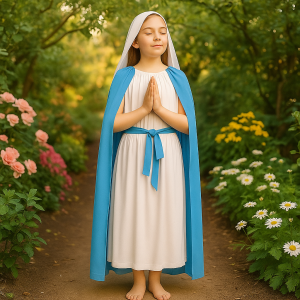 MOLDE EM PDF - FANTASIA VIRGEM MARIA INFANTIL REF 2916  ( 1 A 14 ANOS)