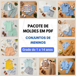 PACOTE DE MOLDES EM PDF PARA ROUPAS DE MENINOS