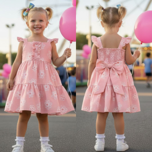 MOLDE VESTIDO INFANTIL COM LASTEX NAS COSTAS REF 2987 - GRADE 1 A 14 ANOS