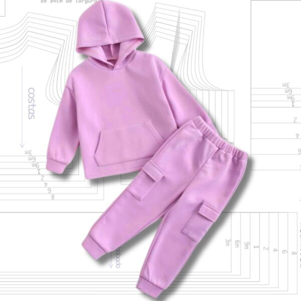MOLDE CONJUNTO MOLETOM INFANTIL UNISSEX - GRADE DE 1 A 14 ANOS
