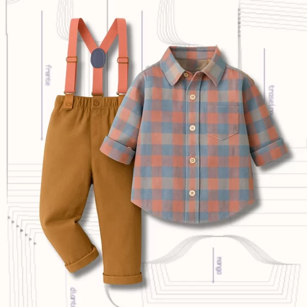 MOLDE CONJUNTO MANGA LONGA INFANTIL REF 3583 - GRADE DE 1 A 14 ANOS
