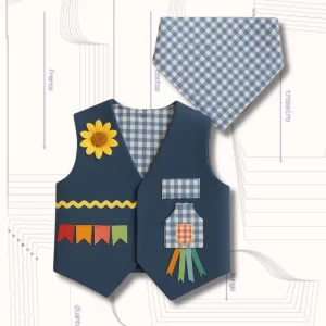 MOLDE CONJUNTO COLETE E BANDANA JUNINO INFANTIL REF 4024 - GRADE 1 A 14 ANOS