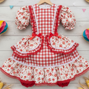 MOLDE VESTIDO DE FESTA JUNINA REF 3567 - GRADE 1 A 14 ANOS