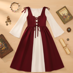 MOLDE EM PDF VESTIDO MEDIEVAL INFANTIL REF 4493 - GRADE 1 A 14 ANOS