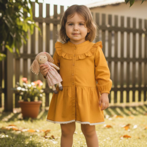 MOLDE VESTIDO INFANTIL MANGA LONGA REF 4353 - GRADE 1 A 14 ANOS