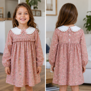 MOLDE EM PDF VESTIDO INFANTIL GOLA BONECA REF 5423 - GRADE 1 A 14 ANOS