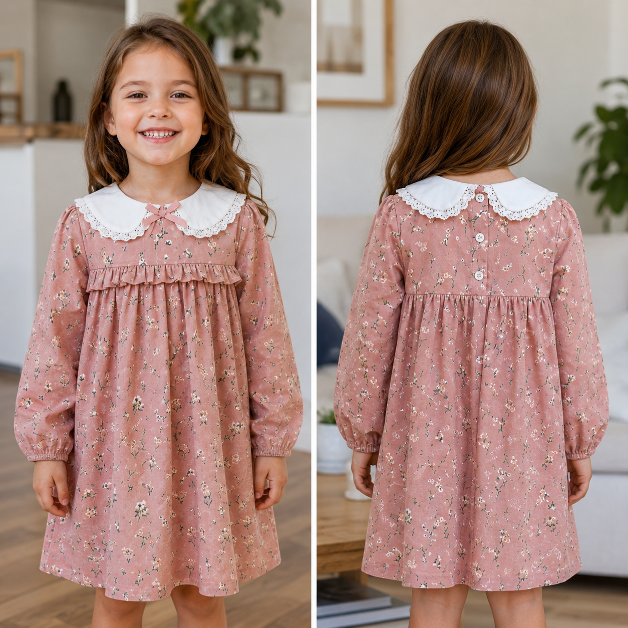 MOLDE EM PDF VESTIDO INFANTIL GOLA BONECA REF 5423 - GRADE 1 A 14 ANOS