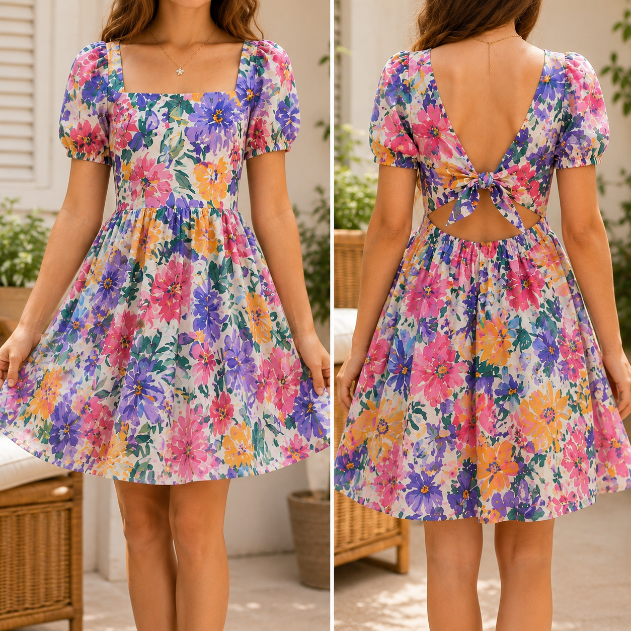 MOLDE EM PDF VESTIDO INFANTIL DECOTE QUADRADO REF 5461 - GRADE 8 A 16 ANOS